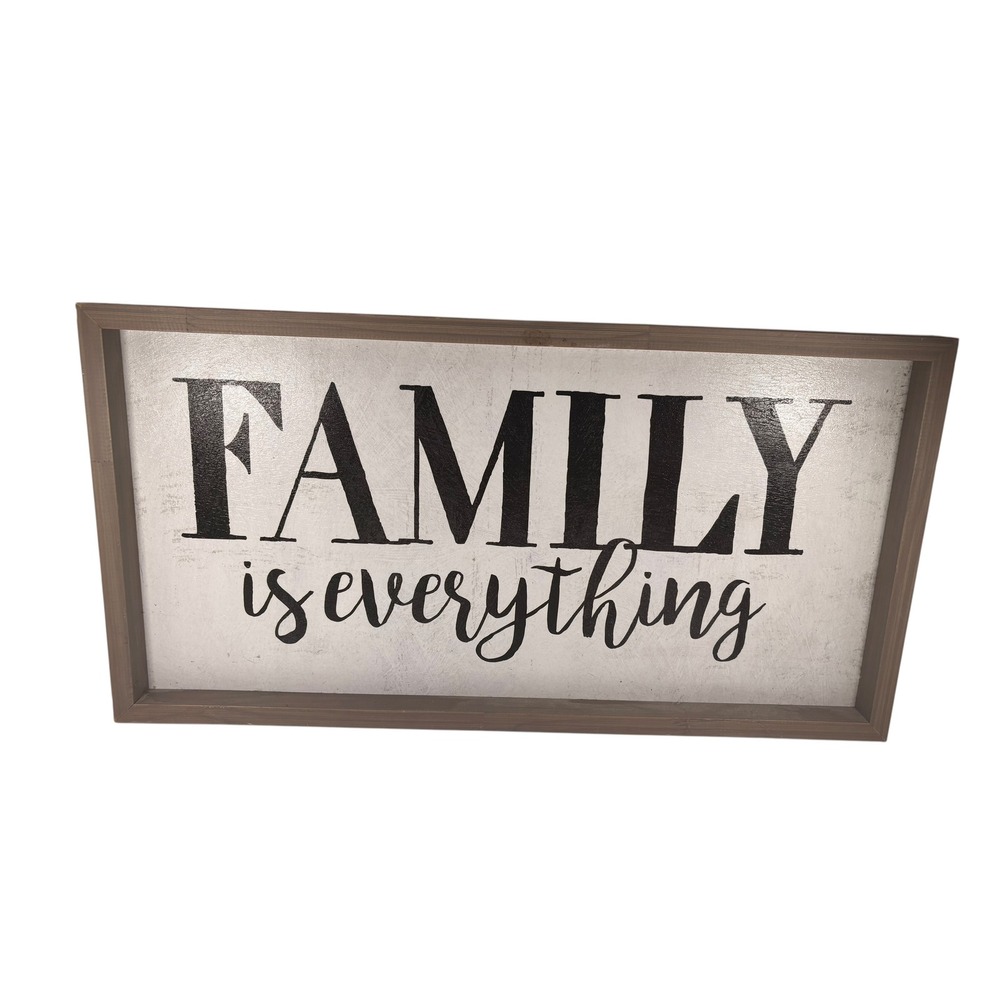 Unbranded Family Is Everything Wall Sign Home Decor 24x12 White Brown Excellent